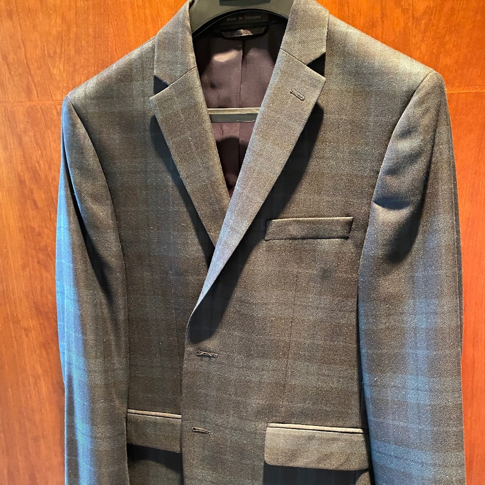 Boys Size 18R Black and Green Plaid Ralph Lauren Blazer